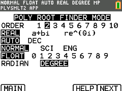 How to use the polynomial root finder on TI-84