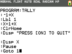 Tally Program TI-84 Plus