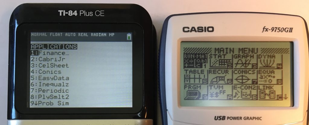 TI 84 Plus CE vs. Casio fx 9750GII Math Class Calculator