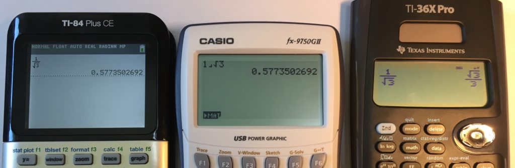 Casio fx-9750 exact answers