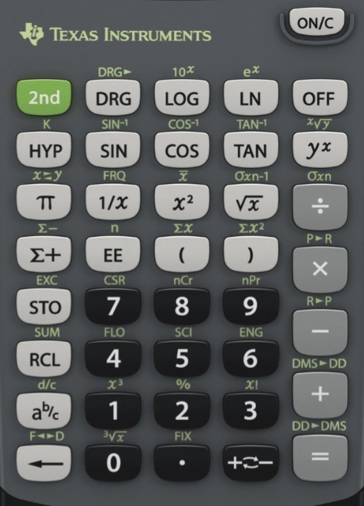 TI-30Xa keypad