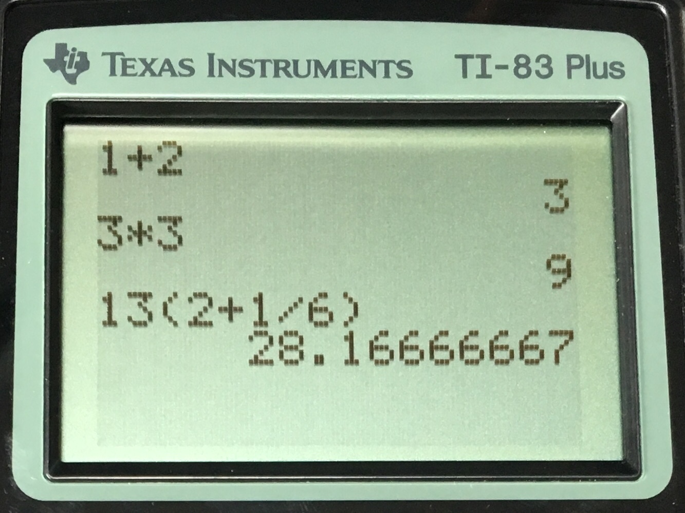 Review Math - Plus Class TI-83 Calculator